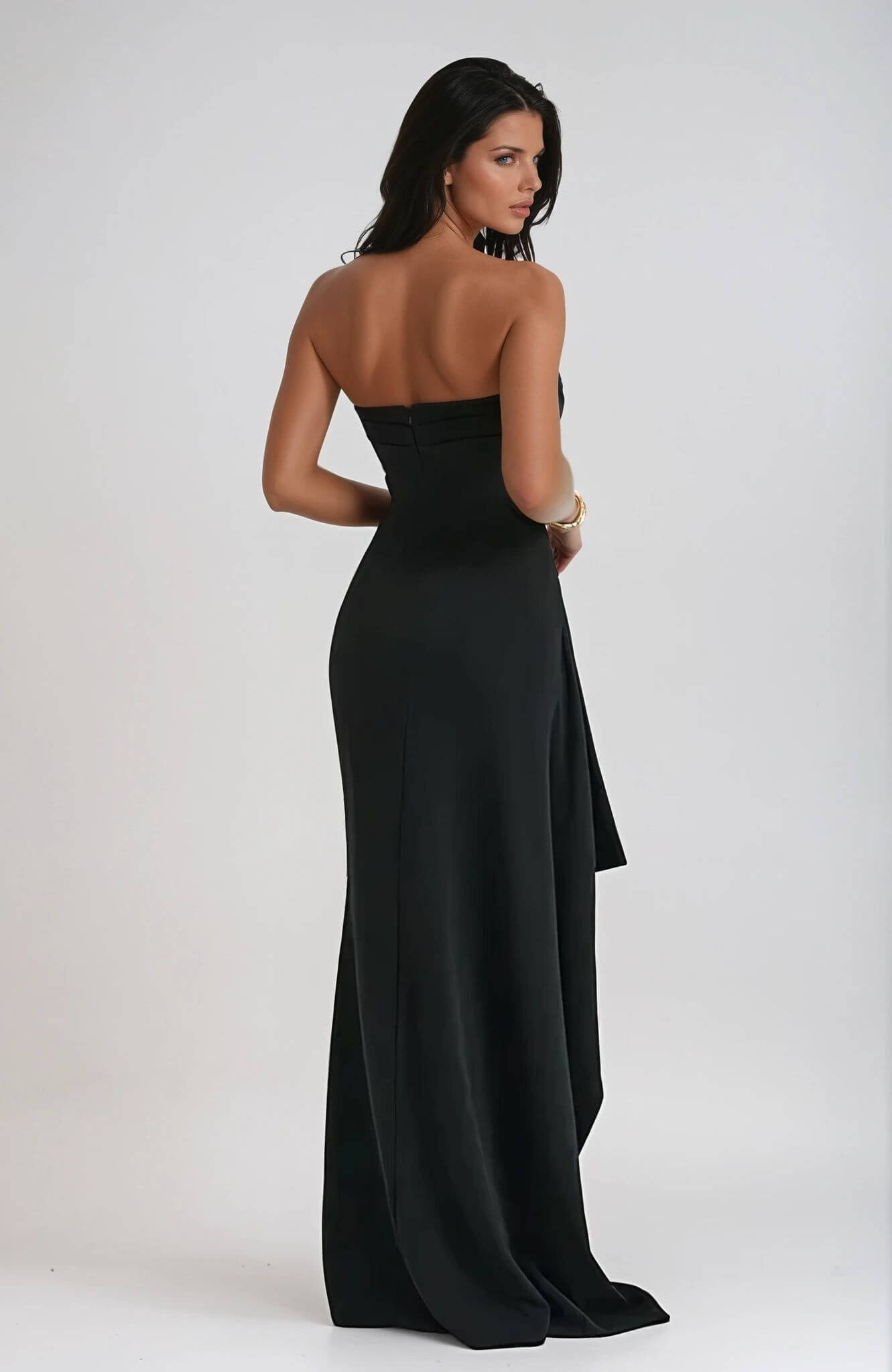 Claudia | Women's Strapless Maxi Dress with Slit for Guests