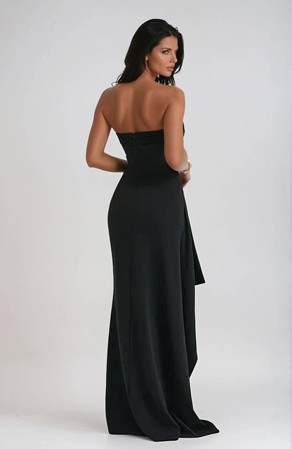 Claudia | Women's Strapless Maxi Dress with Slit for Guests