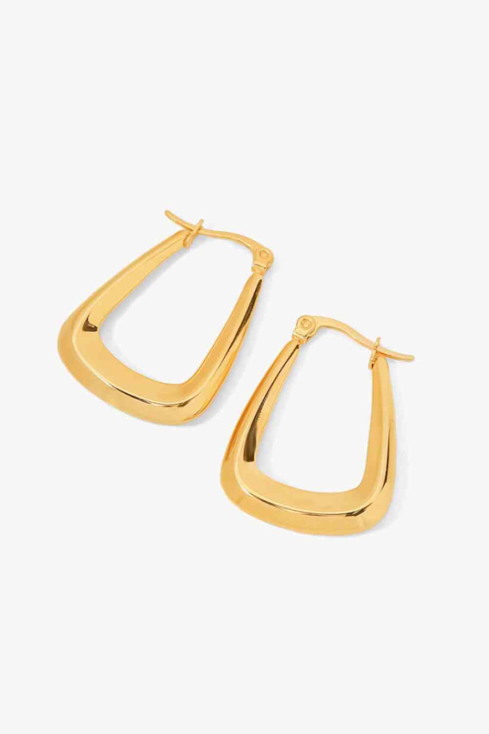 18K Gold-Plated Geometric Earrings Earrings Trendsi Gold One Size 