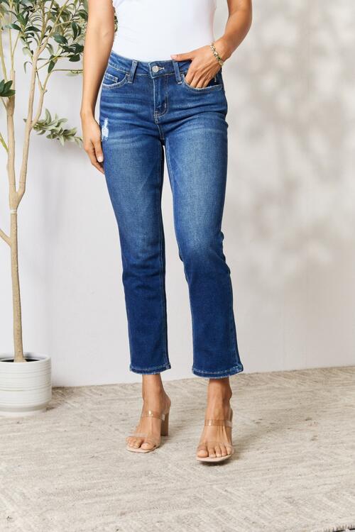 BAYEAS Distressed Cropped Jeans Jeans Trendsi Medium 0(24) 