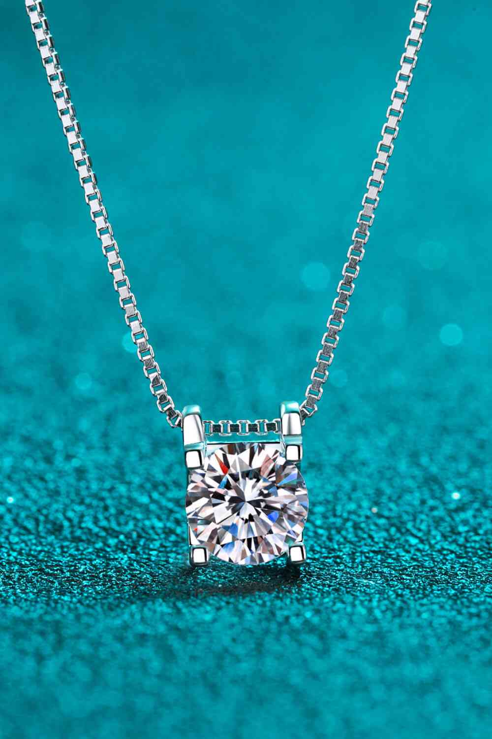 1 Carat Moissanite 925 Sterling Silver Chain Necklace Accessories & Jewelry Trendsi Silver One Size 