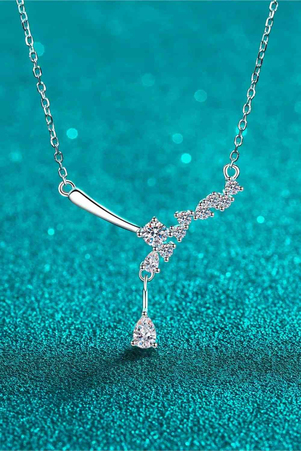1 Carat Moissanite 925 Sterling Silver Necklace Accessories & Jewelry Trendsi Silver One Size 