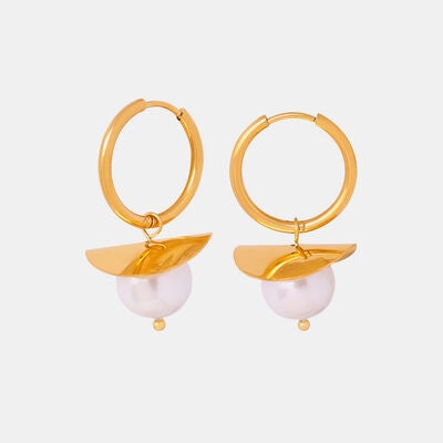 18K Gold-Plated Bead Dangle Earrings Earrings Trendsi   