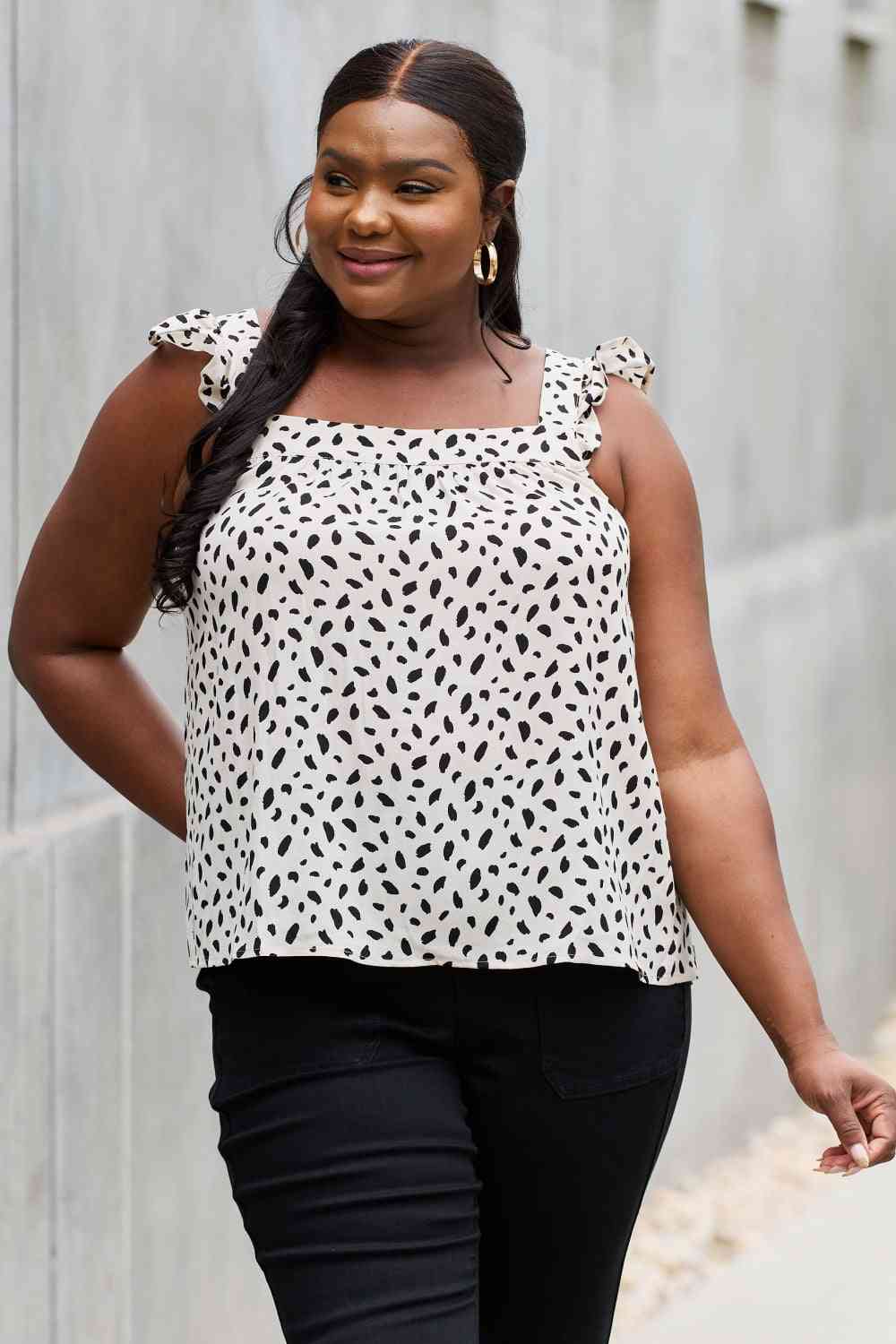Be Stage Full Size Woven Top in Cream Top Trendsi Cream S 
